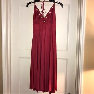 Single Dress LA Silk Halter A-line Dress Rose XS